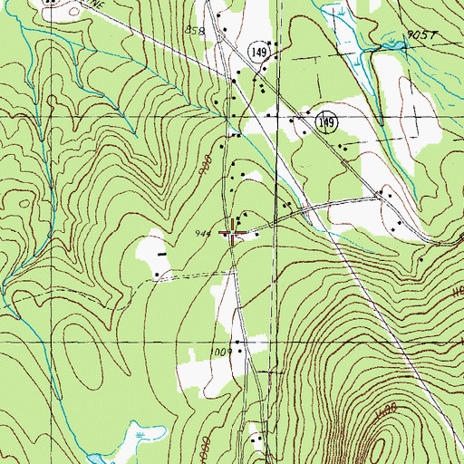 Topographic Map of Deering Fire and Rescue Murdough Station, NH