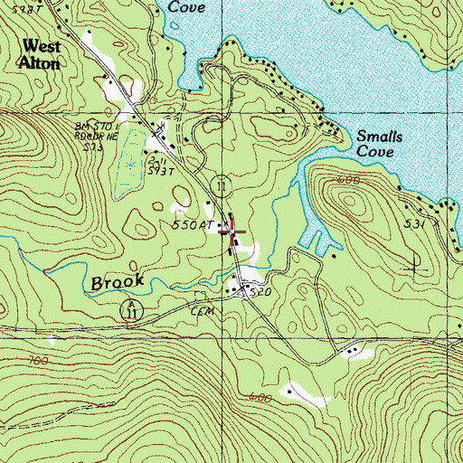 Topographic Map of West Alton Fire and Rescue Department, NH