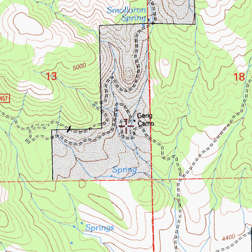 Topographic Map of Gerig Camp, CA