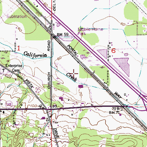 Topographic Map of Grandview Industrial Park, WA