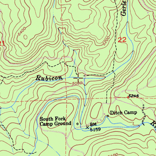 Topographic Map of Gerle Creek, CA