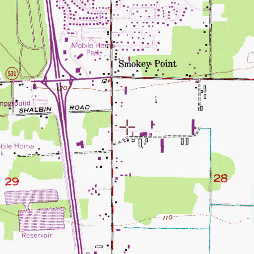 Topographic Map of Kids N Play Learning Center, WA