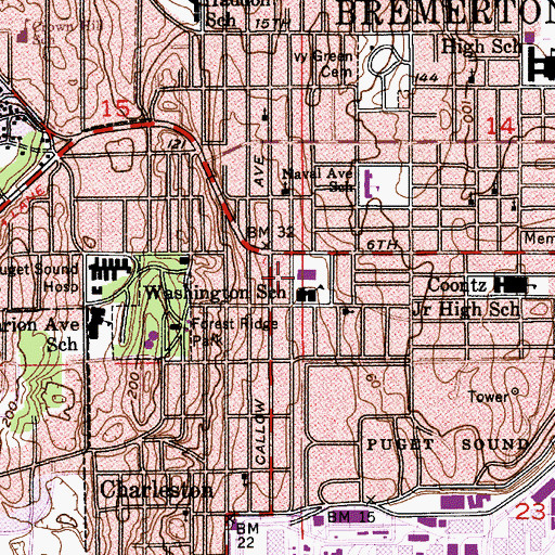 Topographic Map of Caring Place Early Learning Center, WA