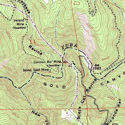 Topographic Map of German Bar Mine, CA