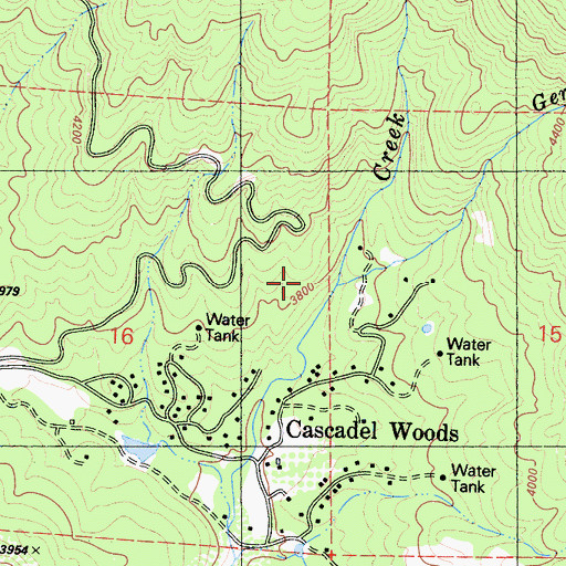 Topographic Map of Gertrude Creek, CA