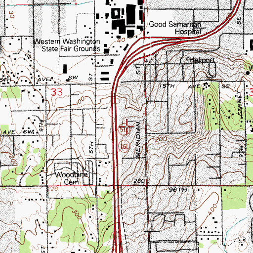 Topographic Map of Cascade Christian Schools Puyallup Early Childhood Center, WA