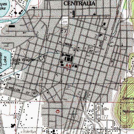 Topographic Map of Centralia College Hanson Administration Building, WA