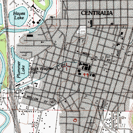 Topographic Map of Centralia College Teens Entering Education Now Offices, WA