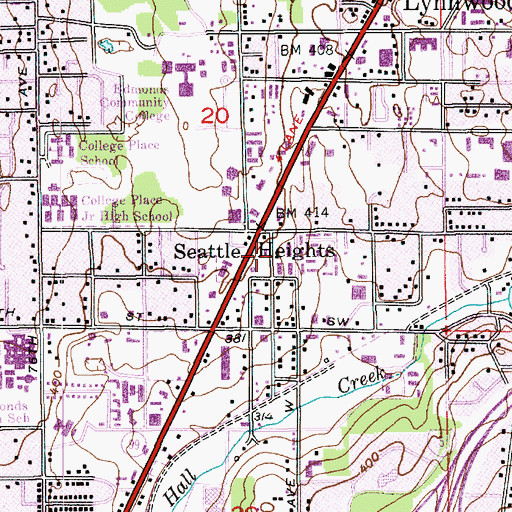 Topographic Map of Pacific Preschool Development Center, WA