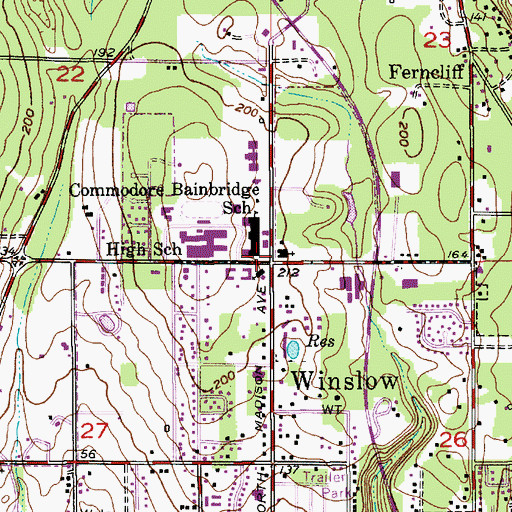 Topographic Map of Saint Cecilia Catholic School, WA