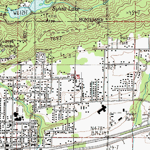 Topographic Map of Montesano Health and Rehabilitation Center, WA