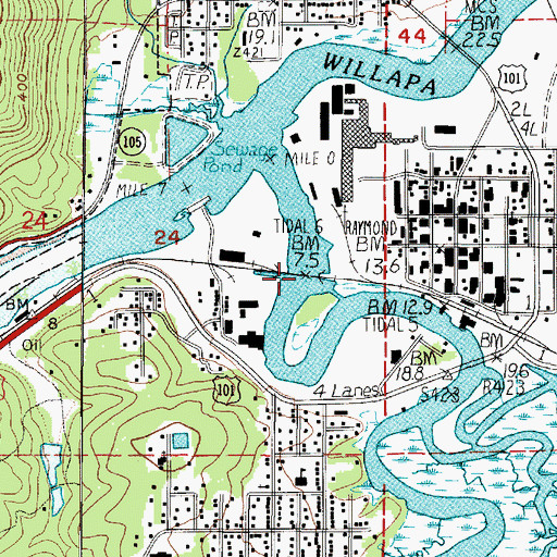 Topographic Map of South Fork Willapa River Bridge, WA