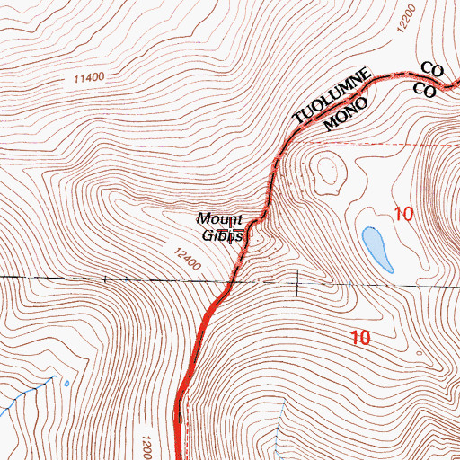 Topographic Map of Mount Gibbs, CA