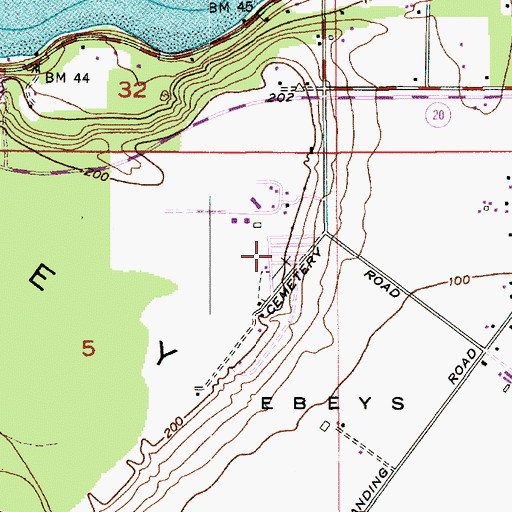 Topographic Map of Sunnyside Cemetery, WA