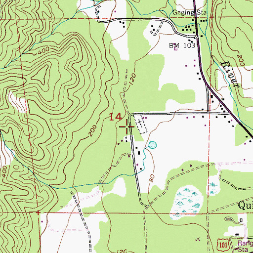 Topographic Map of Quilcene Cemetery, WA