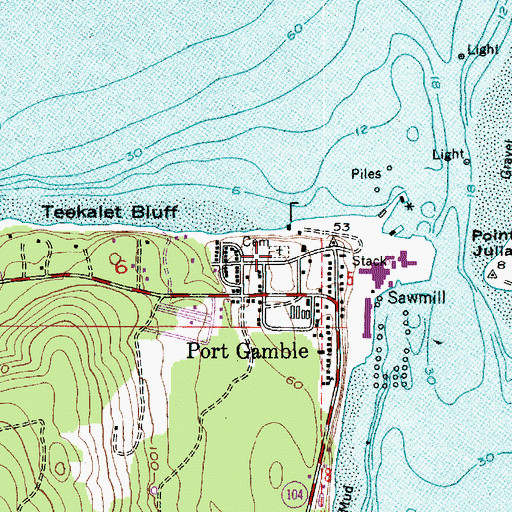 Topographic Map of Buena Vista Cemetery, WA