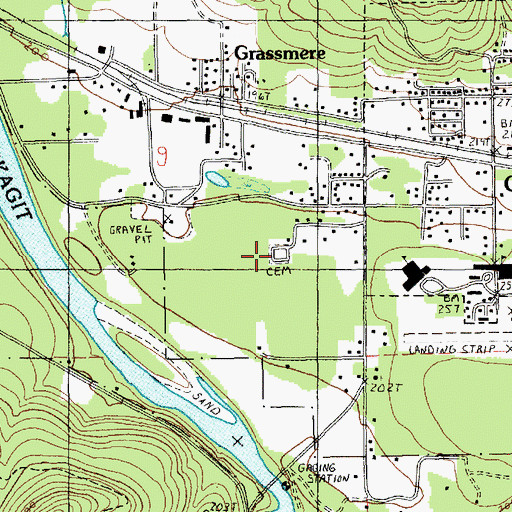 Topographic Map of Forest Park Cemetery, WA