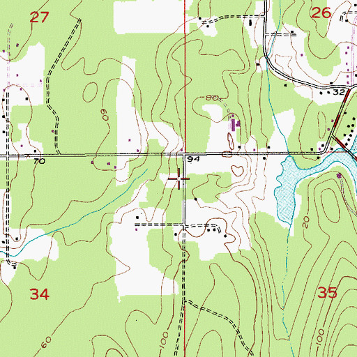 Topographic Map of Kingston Cemetery, WA