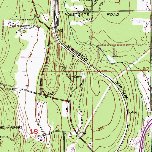 Topographic Map of Silverdale Pioneer Cemetery, WA