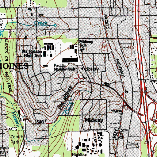 Topographic Map of Grace Lutheran Church, WA