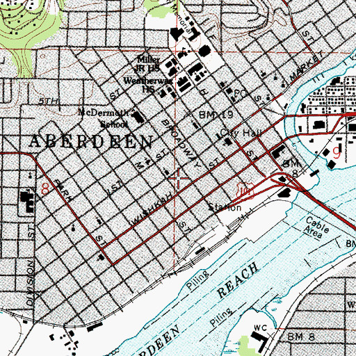 Topographic Map of Salvation Army, WA