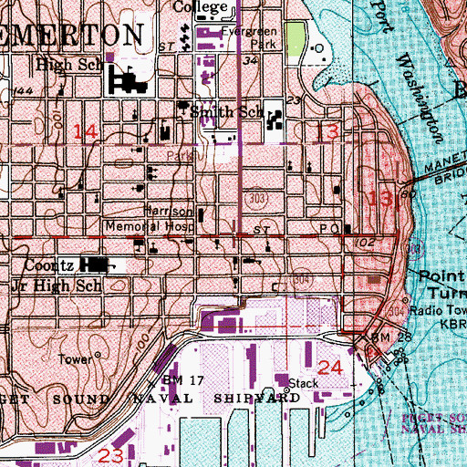 Topographic Map of Salvation Army, WA