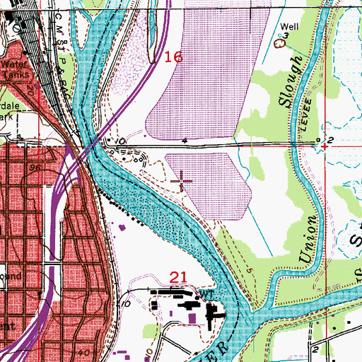 Topographic Map of Everett City Water Treatment Facility, WA