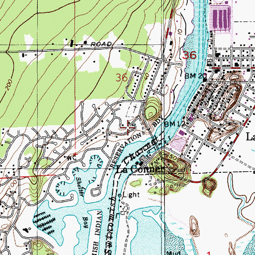 Topographic Map of Shelter Bay Tribal Sewer District Water Treatment Facility, WA