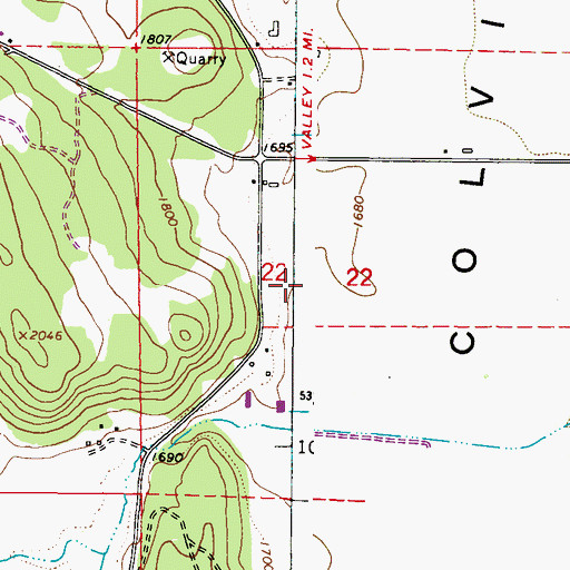 Topographic Map of Waitts Lake - Valley Sewage Treatment Plant, WA