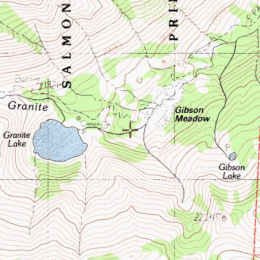 Topographic Map of Gibson Meadow, CA