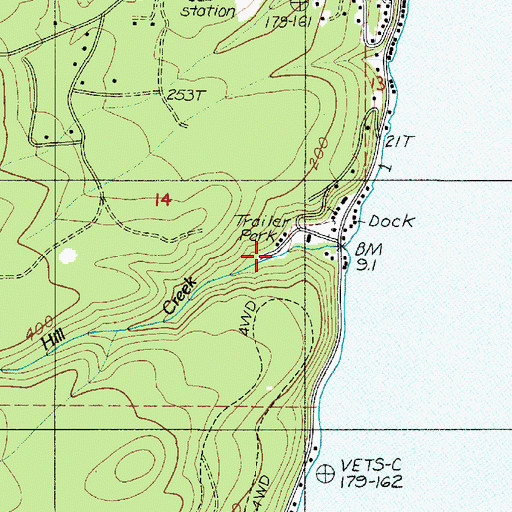Topographic Map of Hood Canal Salmon Hatchery, WA