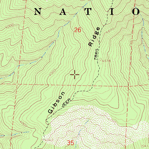 Topographic Map of Gibson Ridge, CA