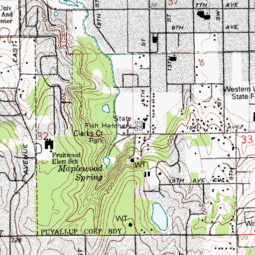 Topographic Map of Puyallup Hatchery, WA