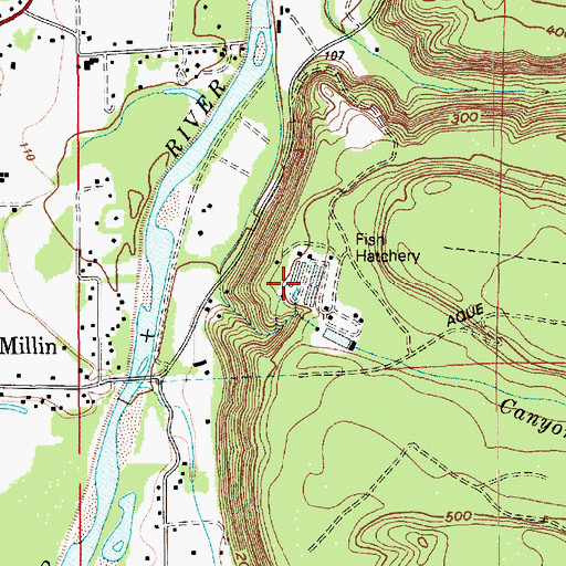 Topographic Map of Trout Springs Canyon Falls Hatchery, WA