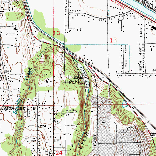 Topographic Map of Troutco Clear Creek Hatchery, WA