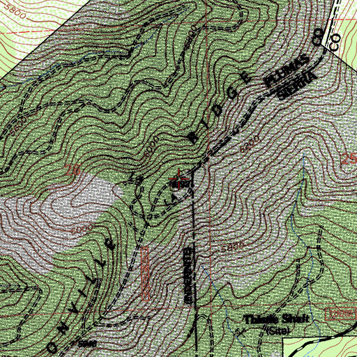 Topographic Map of Gibsonville Ridge, CA