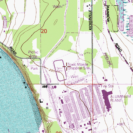 Topographic Map of Intalco Beach Landfill, WA