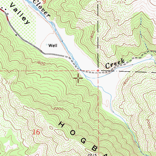 Topographic Map of Gilbert Creek, CA