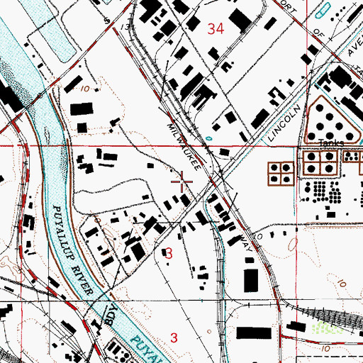 Topographic Map of Lincoln Avenue Landfill, WA