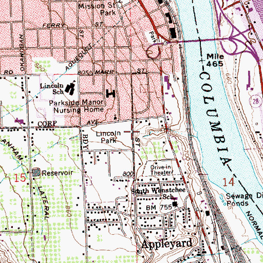 Topographic Map of Lincoln Park Landfill, WA