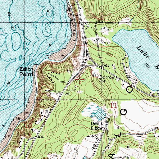 Topographic Map of Lake Erie Pit, WA