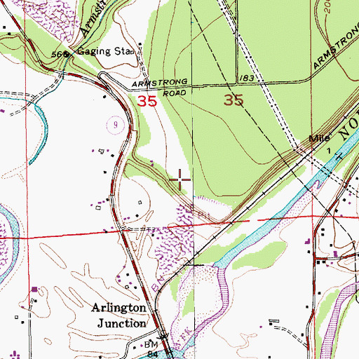 Topographic Map of Arlington Quarry, WA