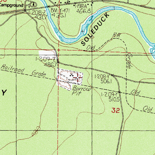 Topographic Map of Mary Clark Quarry, WA