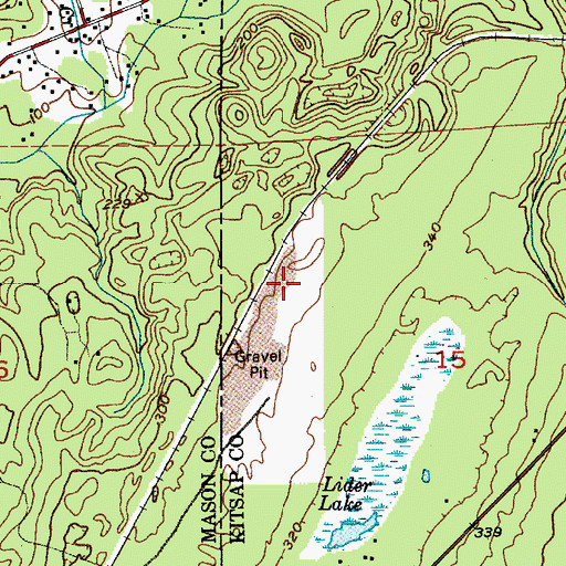 Topographic Map of Shillinger Quarry, WA