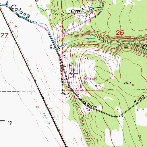 Topographic Map of Peterson Quarry, WA