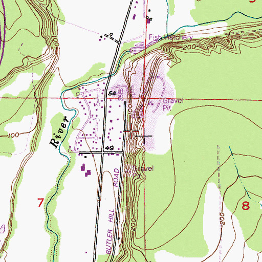 Topographic Map of Belfast Gravel Quarry, WA