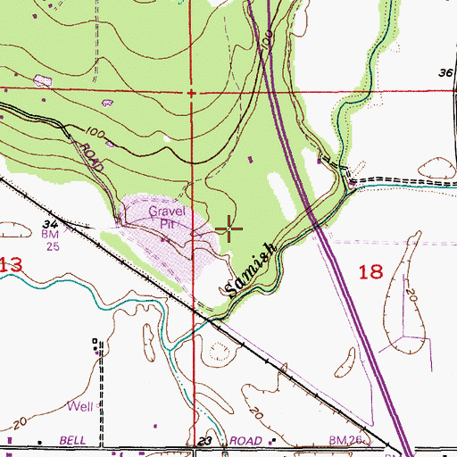 Topographic Map of Belleville Quarry, WA