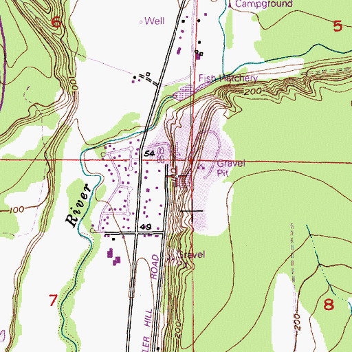 Topographic Map of Samish River Quarry, WA