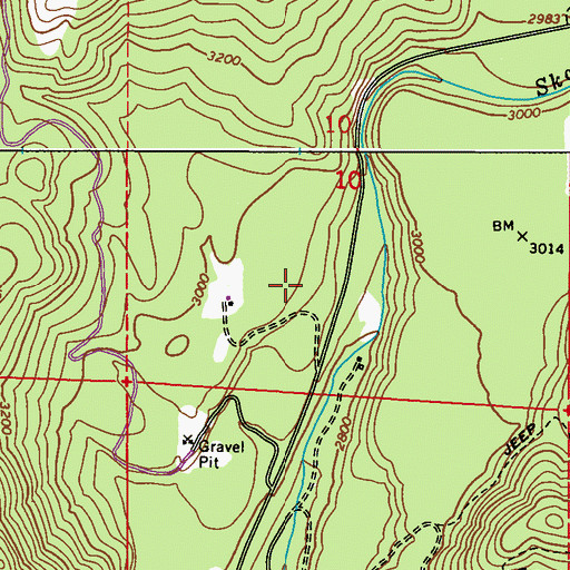 Topographic Map of Hermann Pit, WA