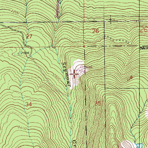 Topographic Map of Swen Larsen Quarry, WA
